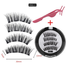 Load image into Gallery viewer, 3D magnetic eyelashes With 3/4 Magnets handmade makeup Mink eyelashes extended false eyelashes Reusable false eyelashes Dropship
