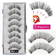 Load image into Gallery viewer, New MBA 5 Magnetic Eyelashes Curler Set Long 3D Mink Magnetic lashes Wear faux cils magnetique Natural Thick False Eyelashes
