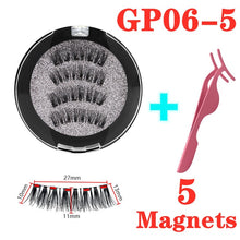 Load image into Gallery viewer, 3D magnetic eyelashes With 3/4 Magnets handmade makeup Mink eyelashes extended false eyelashes Reusable false eyelashes Dropship
