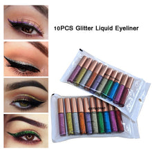 Load image into Gallery viewer, 12 Colors Matte Eyeliner Liquid Waterproof Easy To Wear Make Up Matte Eye Liner Blue Red Green Brown Eyeliner Color Liner
