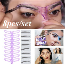 Load image into Gallery viewer, 8PCS Eyebrow Shaper Makeup Template Eyebrow Grooming Shaping Stencil Kit DIY Eyebrow Template Reusable 8 in1 Eyebrow Shaping
