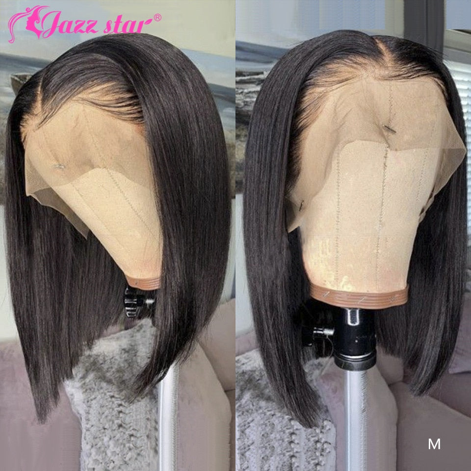 Brazilian Wig Straight Short Bob Lace Front Wigs 13x4 Lace Front Human Hair Wigs Pre-plucked With Baby Hair Jazz Star Non-Remy