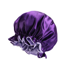 Load image into Gallery viewer, New Fashion Women Satin Night Sleep Cap Hair Bonnet Hat Silk Head Cover Elastic Band Nightcap Bath Spa bonnet de nuit
