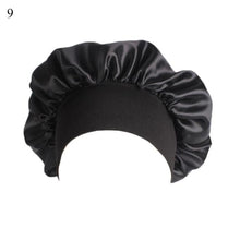 Load image into Gallery viewer, New Fashion Women Satin Night Sleep Cap Hair Bonnet Hat Silk Head Cover Elastic Band Nightcap Bath Spa bonnet de nuit
