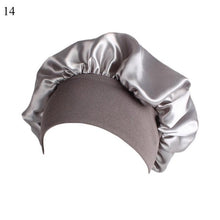 Load image into Gallery viewer, New Fashion Women Satin Night Sleep Cap Hair Bonnet Hat Silk Head Cover Elastic Band Nightcap Bath Spa bonnet de nuit
