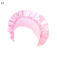 Load image into Gallery viewer, New Fashion Women Satin Night Sleep Cap Hair Bonnet Hat Silk Head Cover Elastic Band Nightcap Bath Spa bonnet de nuit
