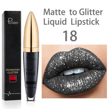 Load image into Gallery viewer, 18 Colors Diamond Shimmer Glitter Lipg Loss Matte To Glitter Liquid Lipstick Waterproof Diamond Pearl Colour Lip Gloss Make Up
