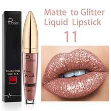 Load image into Gallery viewer, 18 Color Matte To Shiny Glitter Liquid Lipstick Shiny Lip Gloss Diamond Waterproof Long Lasting Pearl Lipgloss Women Lip Makeup
