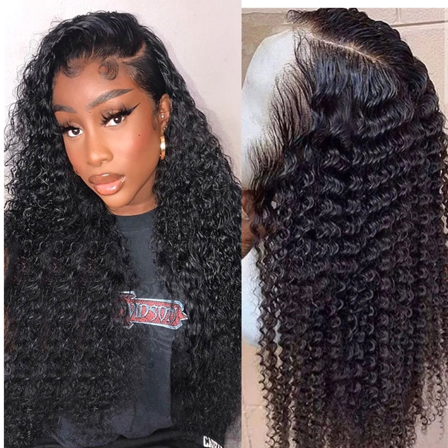 Curly Human Hair Wig Lace Front Human Hair Wigs Water Deep Wave Hd Lace Frontal Wigs For Women Brazilian Full Lace Short Bob Wig