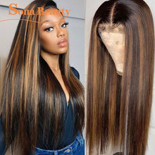 Load image into Gallery viewer, #4/30 Highlight Wig Colored Lace Front Human Hair Wigs Pre Plucked Ombre Lace Frontal Wig For Women
