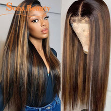 Load image into Gallery viewer, #4/30 Highlight Wig Colored Lace Front Human Hair Wigs Pre Plucked Ombre Lace Frontal Wig For Women
