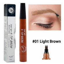 Load image into Gallery viewer, 4 Points Eyebrow Pen 5 Colors Liquid Brow Pencil Dark Brown Microblading Eyebrow Pencil Waterproof Eyebrow Tattoo Pen Cosmetic
