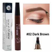 Load image into Gallery viewer, 4 Points Eyebrow Pen 5 Colors Liquid Brow Pencil Dark Brown Microblading Eyebrow Pencil Waterproof Eyebrow Tattoo Pen Cosmetic
