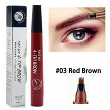 Load image into Gallery viewer, 4 Points Eyebrow Pen 5 Colors Liquid Brow Pencil Dark Brown Microblading Eyebrow Pencil Waterproof Eyebrow Tattoo Pen Cosmetic
