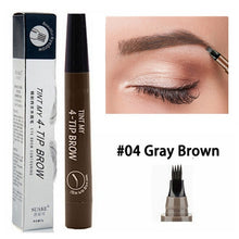 Load image into Gallery viewer, 4 Points Eyebrow Pen 5 Colors Liquid Brow Pencil Dark Brown Microblading Eyebrow Pencil Waterproof Eyebrow Tattoo Pen Cosmetic
