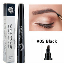 Load image into Gallery viewer, 4 Points Eyebrow Pen 5 Colors Liquid Brow Pencil Dark Brown Microblading Eyebrow Pencil Waterproof Eyebrow Tattoo Pen Cosmetic
