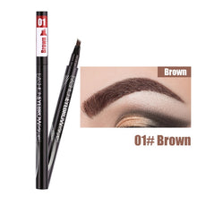 Load image into Gallery viewer, Waterproof Natural Eyebrow Pen Four-claw Eye Brow Tint Makeup three Colors Eyebrow Pencil Brown Black Grey Brush Cosmetics
