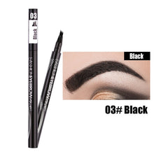 Load image into Gallery viewer, Waterproof Natural Eyebrow Pen Four-claw Eye Brow Tint Makeup three Colors Eyebrow Pencil Brown Black Grey Brush Cosmetics
