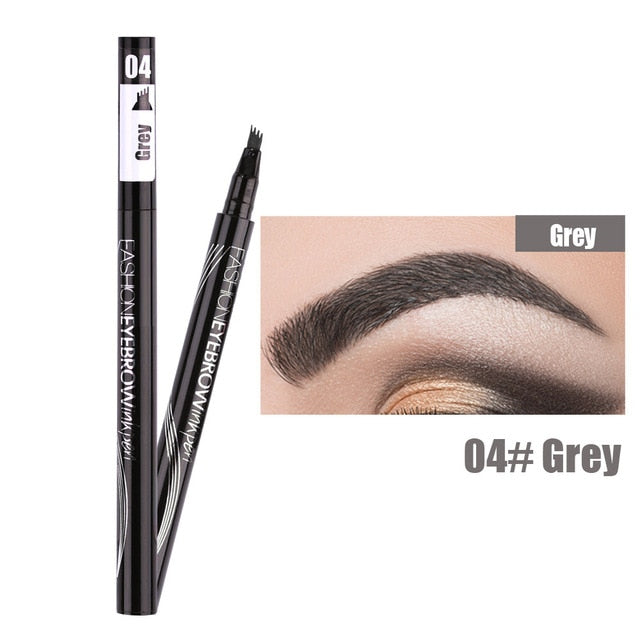 Waterproof Natural Eyebrow Pen Four-claw Eye Brow Tint Makeup three Colors Eyebrow Pencil Brown Black Grey Brush Cosmetics