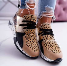 Load image into Gallery viewer, Spring Lace-Up Platform Sports Shoes for Women Breathable Ladies Sneakers Leopard Print Faux Fur Sneakers Women&#39;s Casual Shoes
