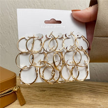 Load image into Gallery viewer, Fashion Gold Hoop Earrings Set Women Pearl Hoop Earrings Oversize Metal Circle Punk Earring 2020 Female Fashion Jewelry
