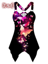 Load image into Gallery viewer, Tank Top Women Sleeveless Irregular Hem Sleeveless Shirts Summer Casual Harajuku Butterfly Print Sexy Female Vest Tshirts Tops
