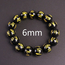 Load image into Gallery viewer, Feng Shui Obsidian Beads Bracelet Six Word Proverbs Charms Women Lucky Wealth Bracelet for Couple Gift Fashion Trendy Jewelry
