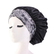 Load image into Gallery viewer, New Fashion Women Satin Night Sleep Cap Hair Bonnet Hat Silk Head Cover Elastic Band Nightcap Bath Spa bonnet de nuit
