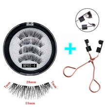 Load image into Gallery viewer, 3D magnetic eyelashes With 3/4 Magnets handmade makeup Mink eyelashes extended false eyelashes Reusable false eyelashes Dropship
