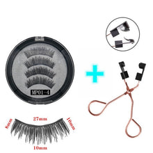 Load image into Gallery viewer, 3D magnetic eyelashes With 3/4 Magnets handmade makeup Mink eyelashes extended false eyelashes Reusable false eyelashes Dropship
