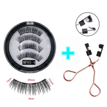 Load image into Gallery viewer, 3D magnetic eyelashes With 3/4 Magnets handmade makeup Mink eyelashes extended false eyelashes Reusable false eyelashes Dropship
