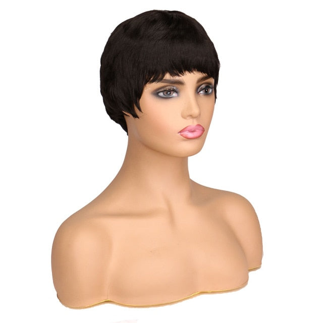 WHIMSICAL W Women Synthetic Short Black Wigs Natural Hair Wigs Heat Resistant Hair Wig for Women