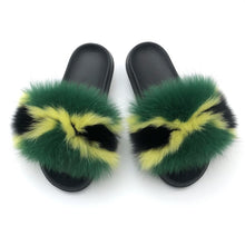 Load image into Gallery viewer, SARSALLYA Fur Slippers Women Real Fox Fur Slides Home Furry Flat Sandals Female Cute Fluffy House Shoes Woman Brand Luxury 2021
