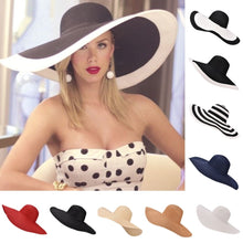 Load image into Gallery viewer, 7.1&#39;&#39;/18cm Huge Wide Brim Sun Hats Straw Summer Church Wedding Hatinators for Womens Ladies Floppy Kentucky Derby Party Dressy
