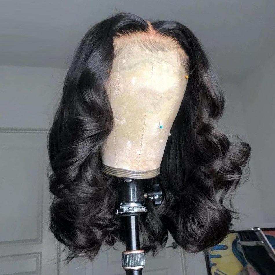 Body Wave 13x6 Short Bob Wig 13x4 Lace Front Human Hair Brazilian Remy 4x4 Closure Loose Pre Plucked 180 Density For Black Women