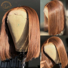 Load image into Gallery viewer, Red Bob Lace Front Wig 13X4 Colored Human Hair Lace Frontal Wigs Ombre 1B/27 Honey Blonde Ginger Burgundy 99J Short Bob Wigs
