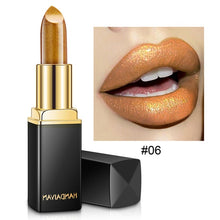 Load image into Gallery viewer, Handaiyan Waterproof Nude Glitter Lipstick Makeup Long Lasting Velve Red Mermaid Sexy Shimmer Lip Stick Cosmetics Beauty
