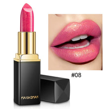 Load image into Gallery viewer, Handaiyan Waterproof Nude Glitter Lipstick Makeup Long Lasting Velve Red Mermaid Sexy Shimmer Lip Stick Cosmetics Beauty
