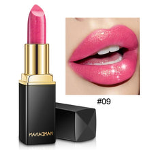 Load image into Gallery viewer, Handaiyan Waterproof Nude Glitter Lipstick Makeup Long Lasting Velve Red Mermaid Sexy Shimmer Lip Stick Cosmetics Beauty
