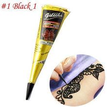 Load image into Gallery viewer, Indian Henna Tattoo Paste Cone Body Paint Temporary Tattoo for Women Tattoo Body Art Sticker Mehndi Body Paint Tattoo Sticker
