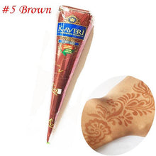 Load image into Gallery viewer, Indian Henna Tattoo Paste Cone Body Paint Temporary Tattoo for Women Tattoo Body Art Sticker Mehndi Body Paint Tattoo Sticker
