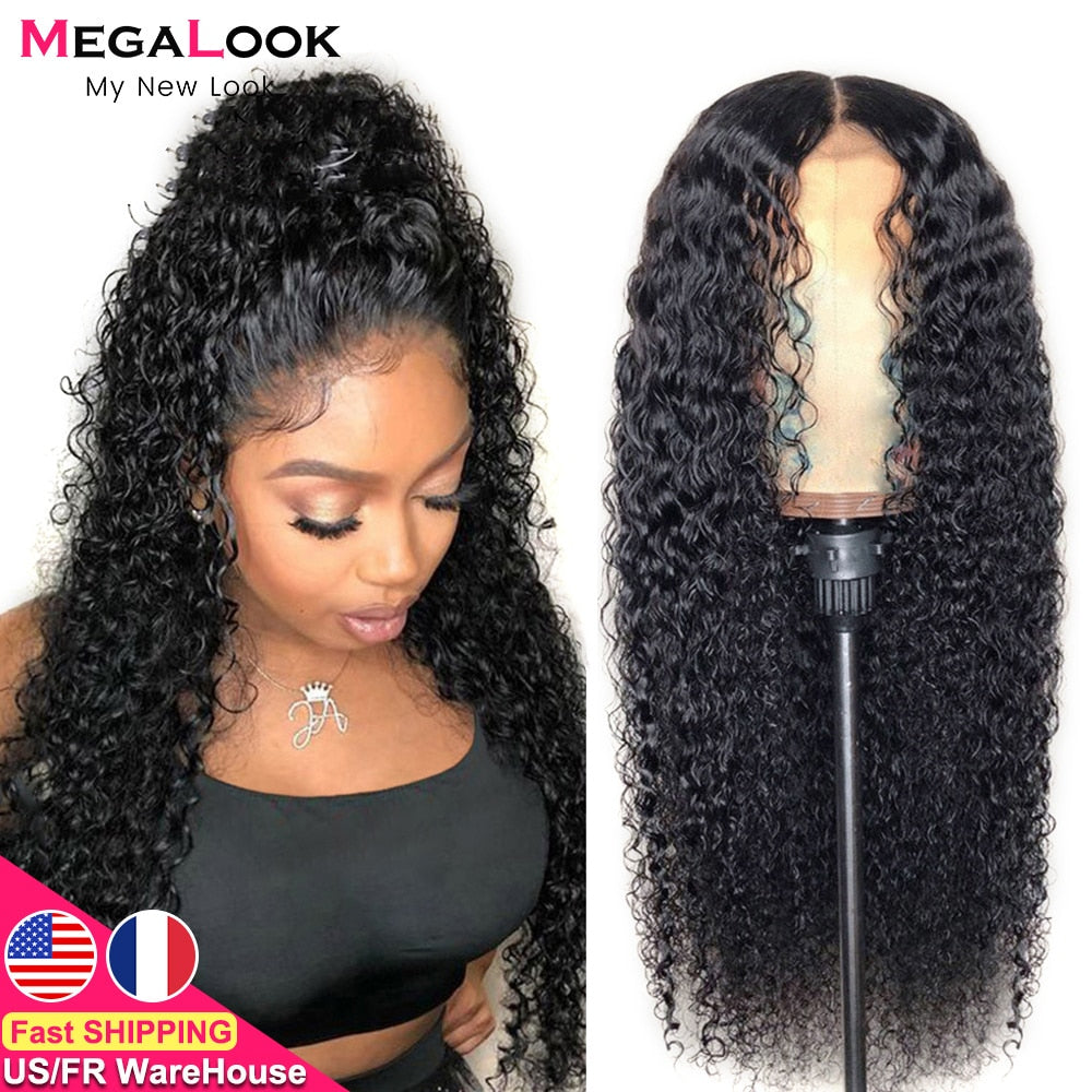 Curly Human Hair Wig Lace Front Human Hair Wigs For Black Women 30 Inch Lace closure Wig Remy 180 Peruvian Curly Wig Closure Wig