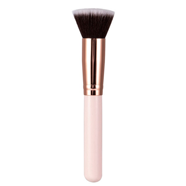 Luxury Champagne Makeup Brushes Flat Top Foundation Brush Large Face Brush Repair brush contour brush for Liquid Cream Powder