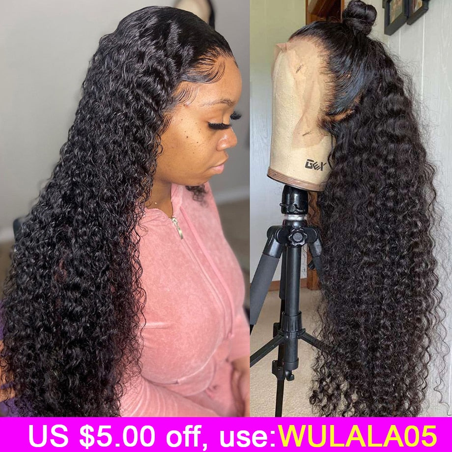 Water Wave 30 Inch Short Curly Lace Front Human Hair Wigs For Black Women 4x4 Closure Wig Long Deep Frontal Brazilian Wig 13x4