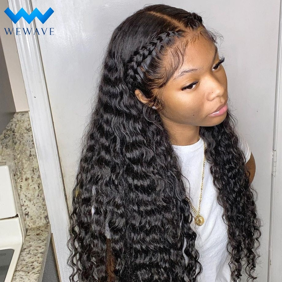 Deep Wave Frontal Wig 30 32 Inch Curly Human Hair Wigs For Black Women Pre Plucked Wigs Wet And Wavy 13x4 Water Wave Hd Lace Wig