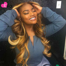 Load image into Gallery viewer, Elia Highlight Brown Ombre Colored Lace Frontal Wig Human Hair Wig 180 Density Remy Peruvian 100% Human Hair For Black Women
