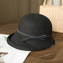 Load image into Gallery viewer, 2021 Summer Fashion Women&#39;s Hat Bucket Straw Travel Beach Hats Female Ceremony Belt Raffia Visor Sun Protection Hat
