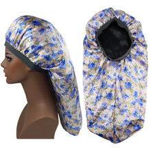 Load image into Gallery viewer, Women Satin Lined Bonnet Beauty Print Satin Silk Bonnet Sleep Night Cap Bonnet Hat Bonnet Satin Cheveux Nuit Bonnets For Women
