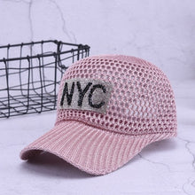 Load image into Gallery viewer, Women&#39;s Breathable Baseball cap Summer Hat for Female 2018 Fashion Letter Diamond Hats Visor Women Breathable Mesh Cap
